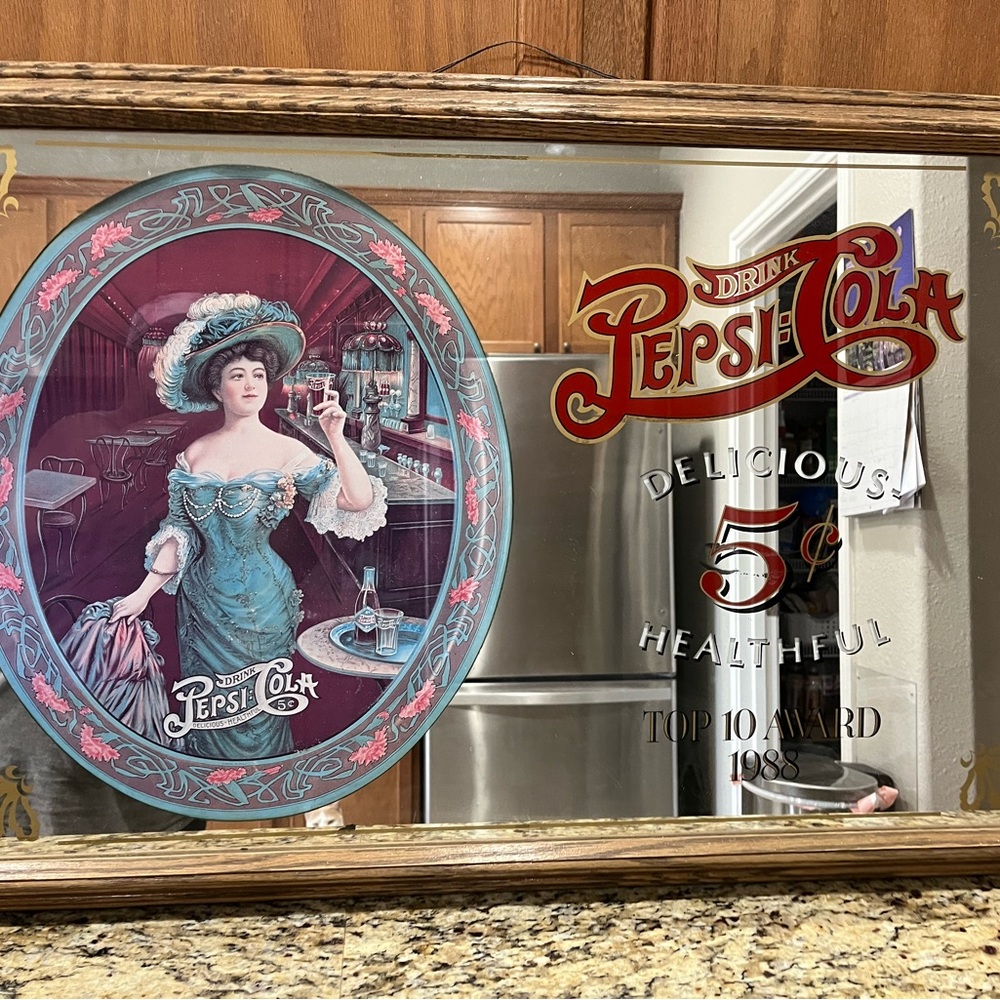 Pepsi Blue and Red Wall Mirror Decor